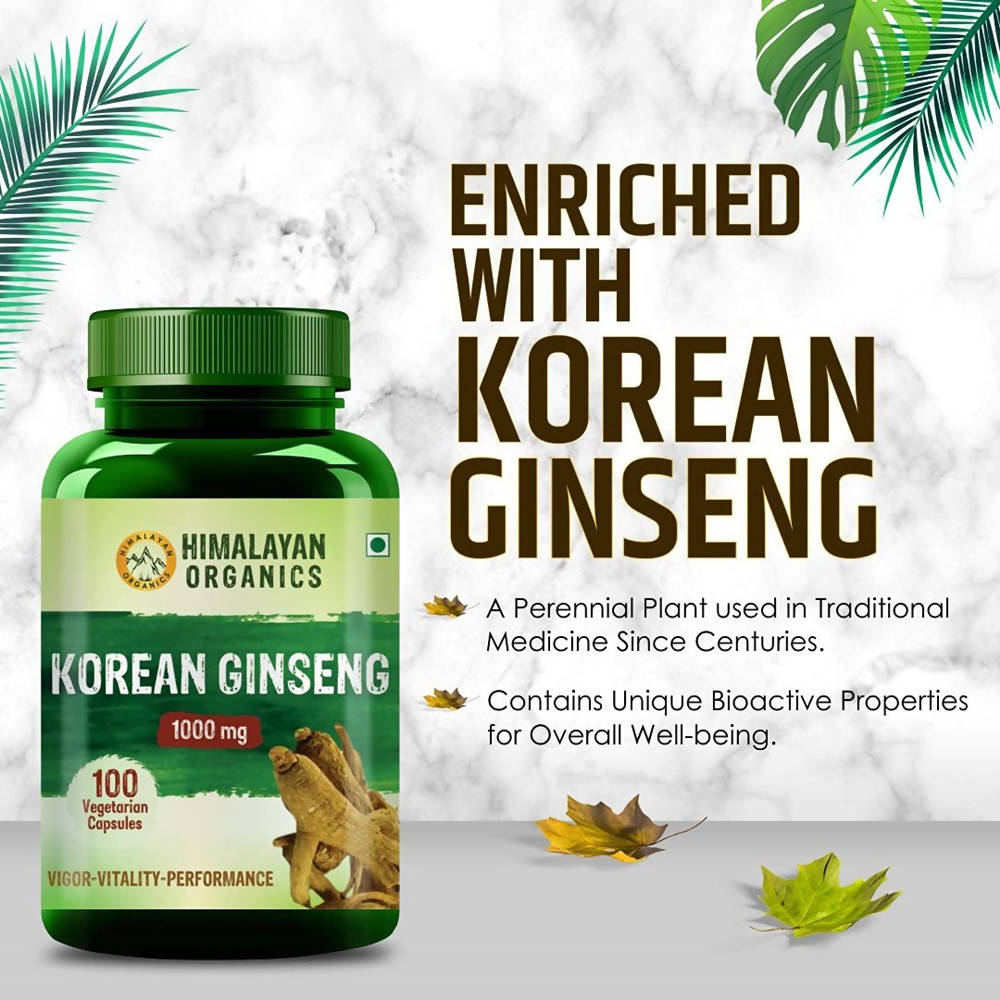 Korean Ginseng 1000 mg, Vigor-Vitality-Performance: 100 Vegetarian Capsules