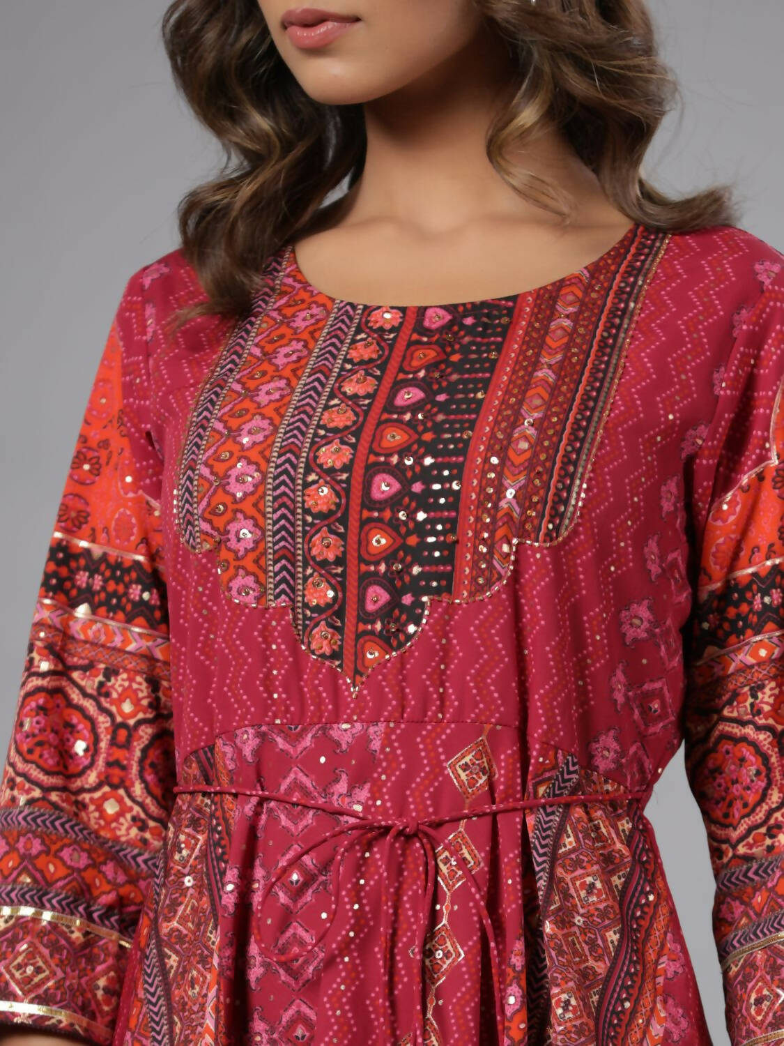 Buy Juniper Women Plum Silk Printed Maxi Dress Online at Best