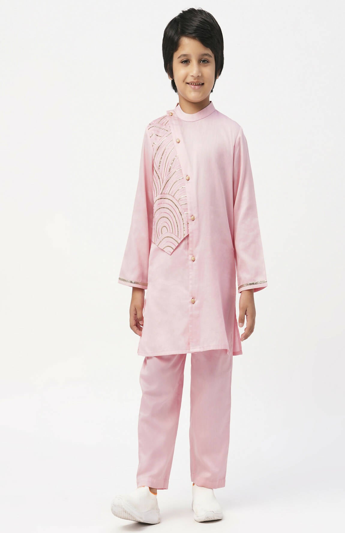 Lil Drama Bollywood Tadka Pink Kurta Pant Set For Boys - Distacart