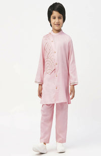 Thumbnail for Lil Drama Bollywood Tadka Pink Kurta Pant Set For Boys - Distacart