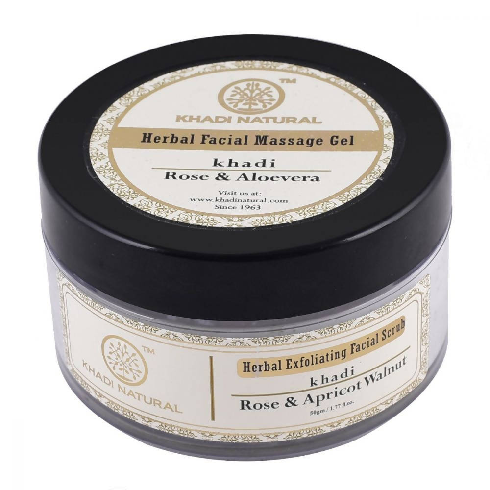 Khadi Natural Rose & Apricot Walnut Herbal Exfoliating Facial Scrub