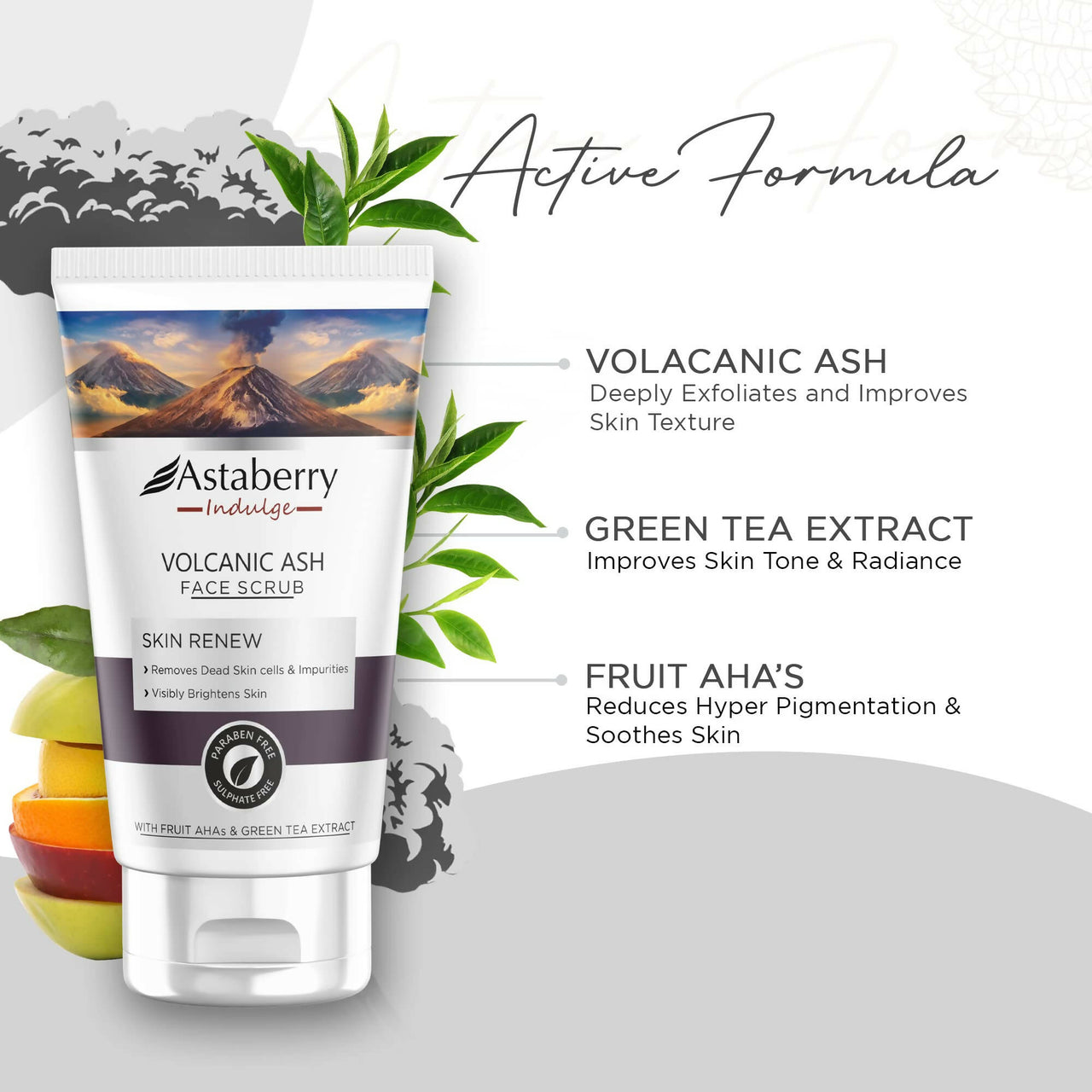 Astaberry Indulge Volcanic Ash Face Scrub - Distacart