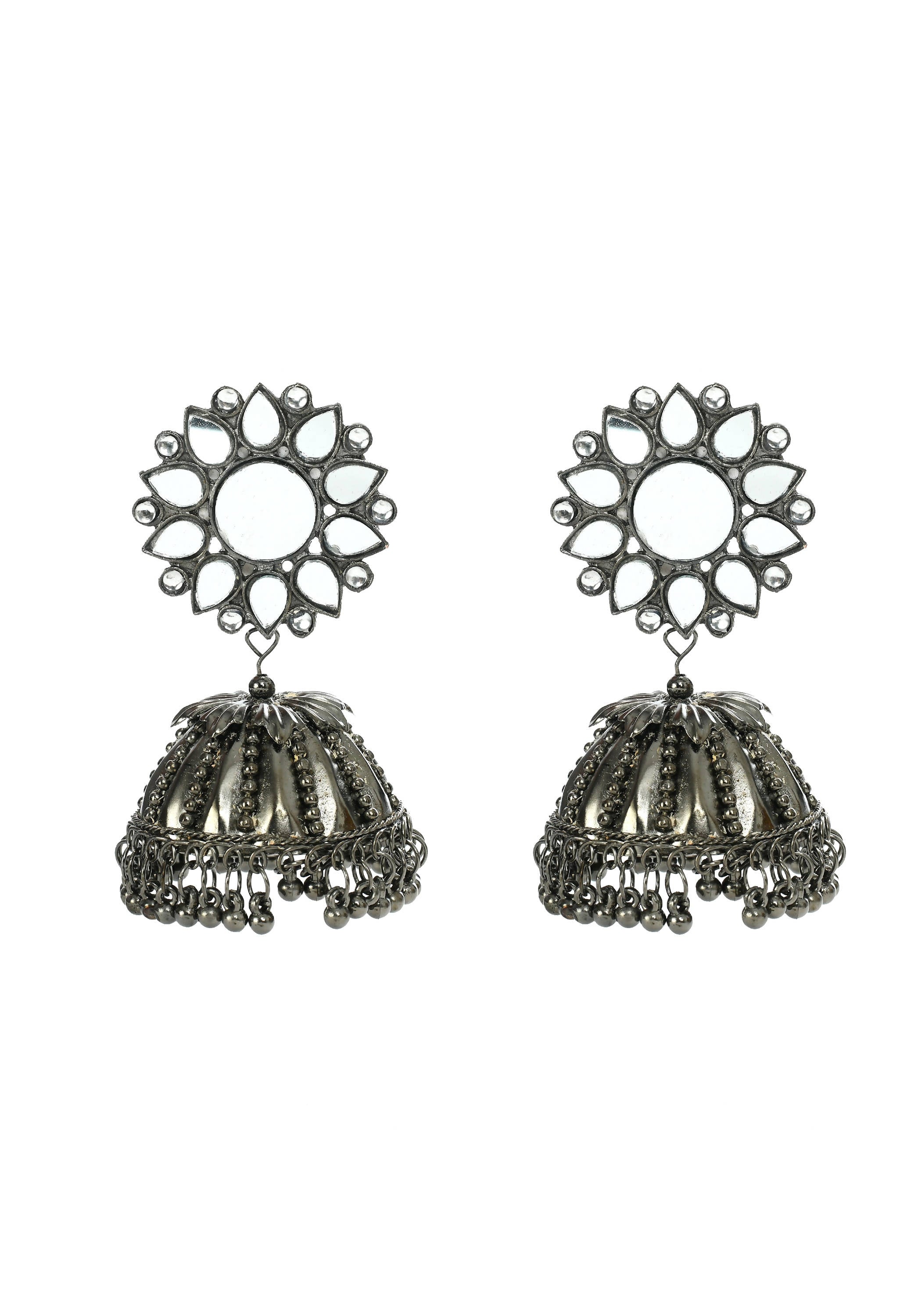 Buy Online Antique mirror earrings, Big size chandelier earrings, Indian  oxidised earrings, tribal earri - Zifiti.com 1079051