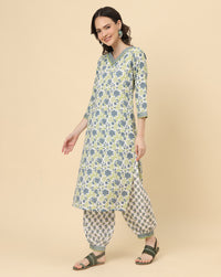 Thumbnail for Varanga Women White Viscose Rayon Printed Regular Kurta With Trousers & Dupatta - Distacart