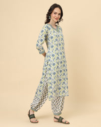 Thumbnail for Varanga Women White Viscose Rayon Printed Regular Kurta With Trousers & Dupatta - Distacart