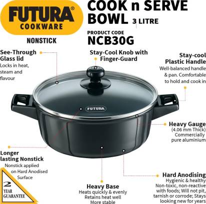 Hawkins non stick discount pressure cooker 3 litre