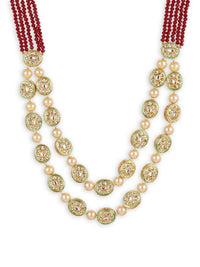 Thumbnail for Gold-Toned Red Brass Gold-Plated Necklace - Ruby Raang - Distacart