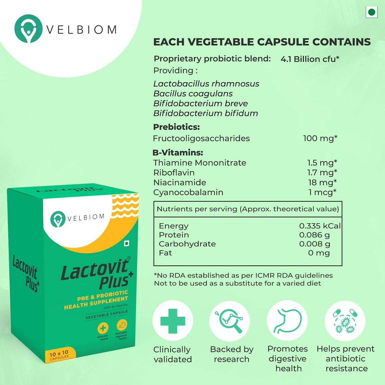 Velbiom Lactovit Plus Probiotics For Men - Distacart