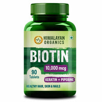 Thumbnail for Himalayan Organics Biotin 10000 Mcg with Keratin + Piperine Tablets: 90 Tablets