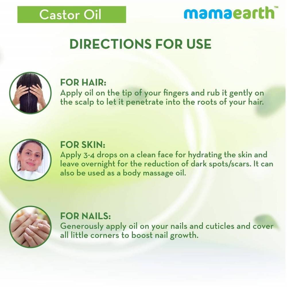 Buy Mamaearth Castor Oil 100% Pure Cold Pressed Oil For Skin- Hair & Nails  (150ml) Online in India | Pixies