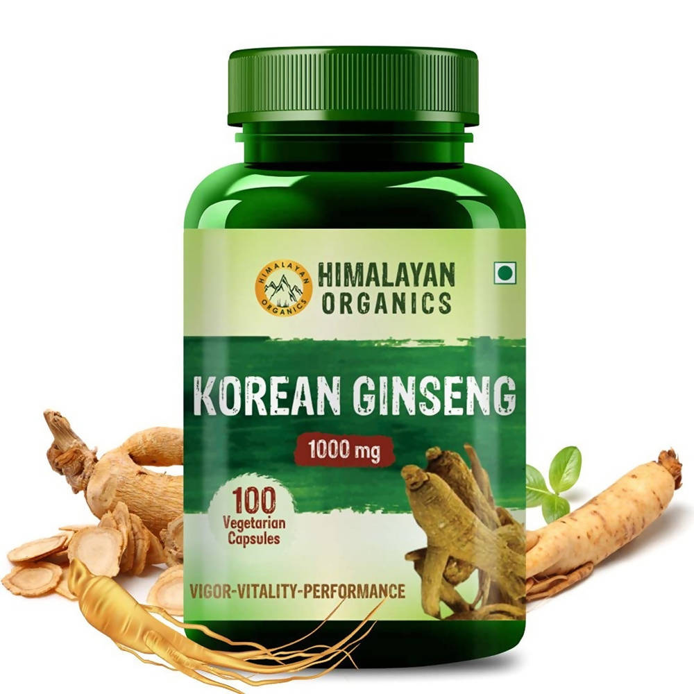 Organics Korean Ginseng 1000 mg, Vigor-Vitality-Performance: 100 Vegetarian Capsules