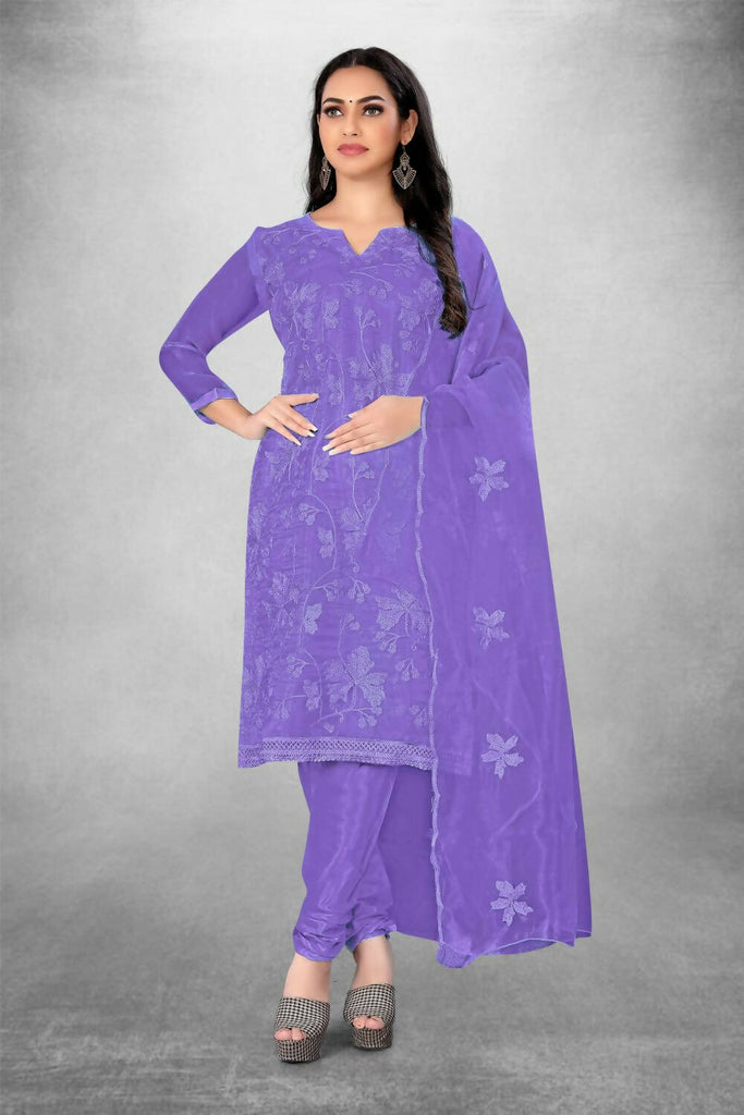 Buy ISHIN Purple Womens Printed Unstitched Salwar Suit Dress Material with  Dupatta | Shoppers Stop