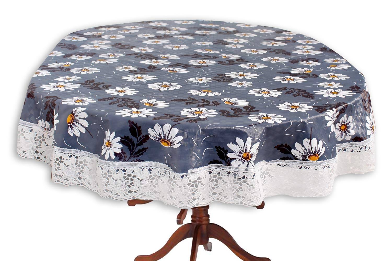 Buy Casa-Nest Printed Pvc Plastic Flowered 4 Seater Round Shape Table Cover  - Multicolour Online at Best Price