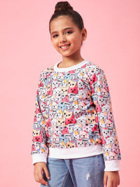 Thumbnail for Girls Graphic Printed Pullover Sweatshirt - Mini Marvels - Distacart