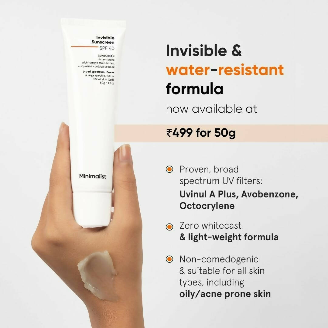 Minimalist Invisible Sunscreen SPF 40+ PA +++ - Distacart