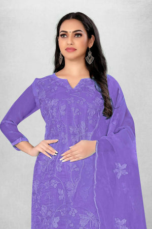 purple Cotton Salwar Suit Dupatta Bandhani Dress Material - Divine  International Trading Co - 3278625