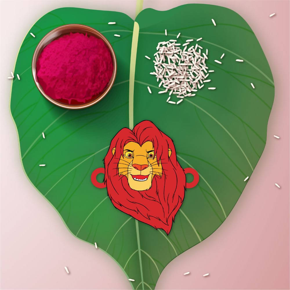 Bhai Please Lion King Musafa Wooden Rakhi - Distacart