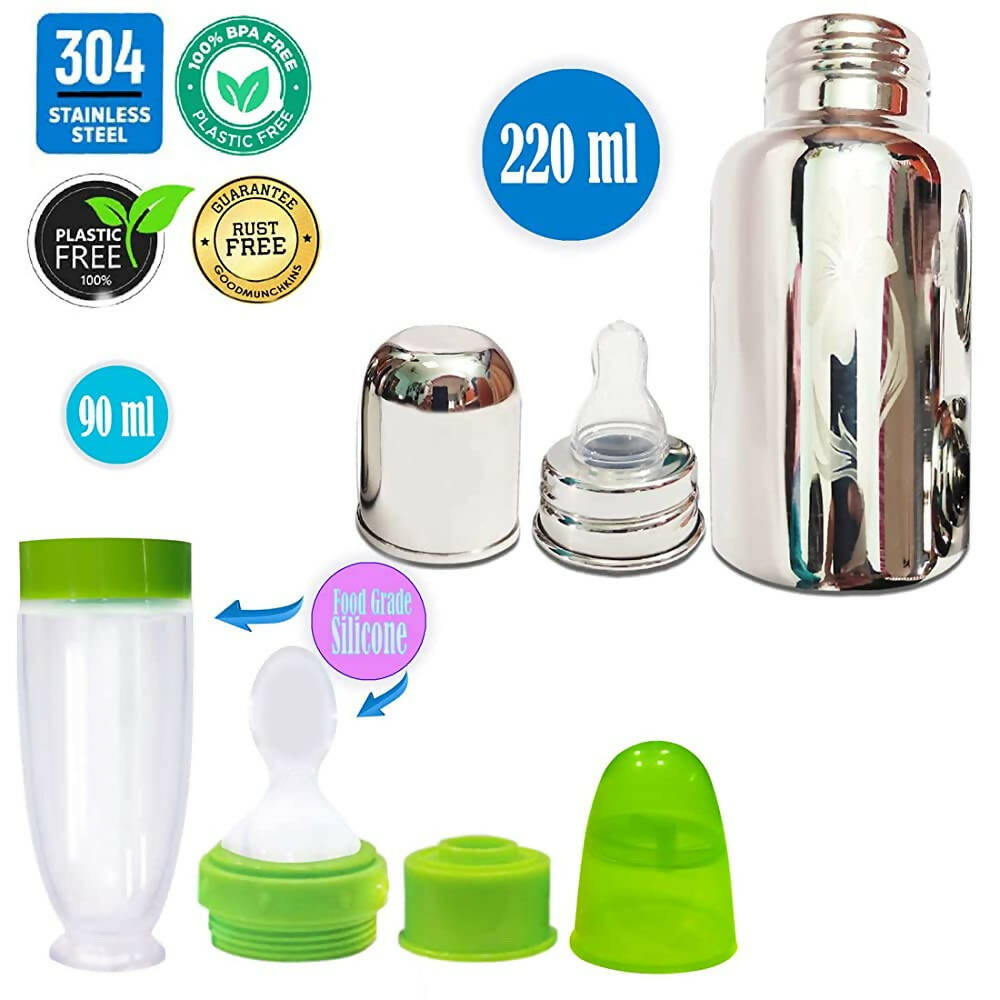 Steel feeding hot sale bottle with spoon