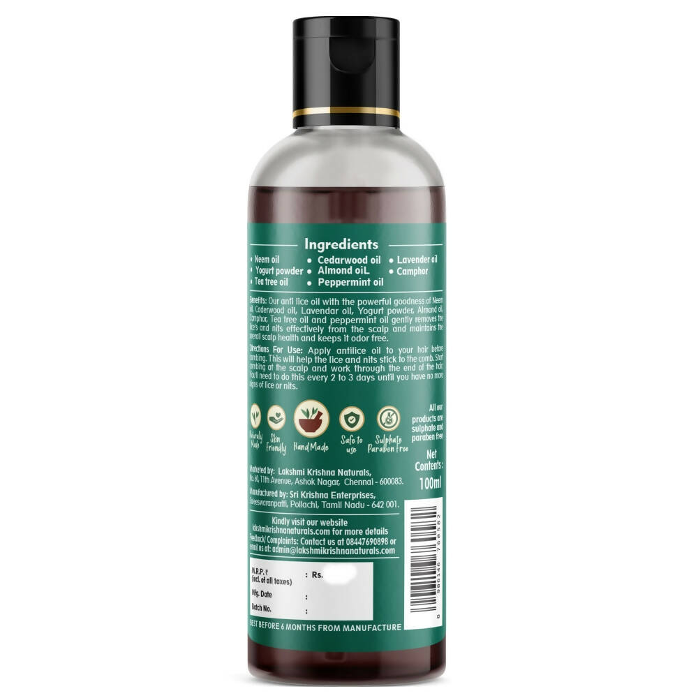 Lakshmi Krishna Naturals Anti-Lice Oil - Distacart