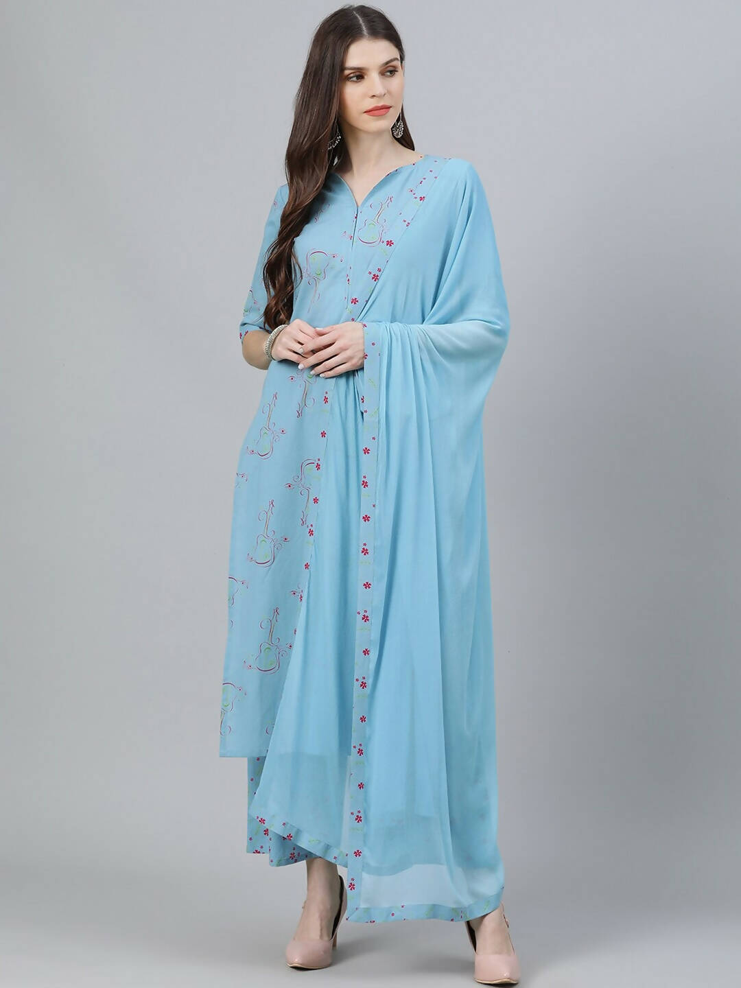 LIBAS Women Printed Blue Night Suit Set Price in India - Buy LIBAS