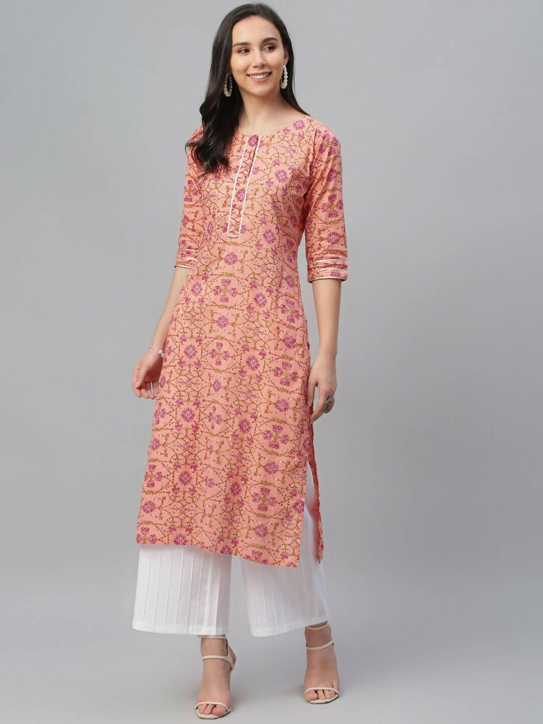 Libas women's printed deals straight kurta