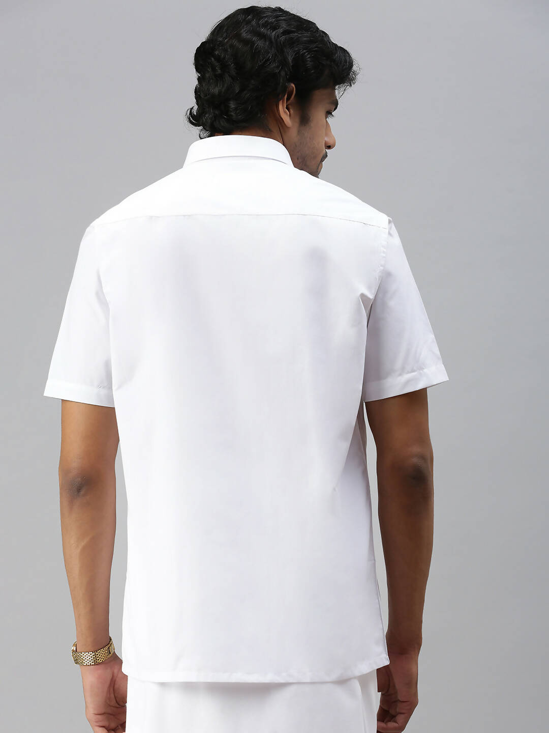 Ramraj Cotton Mens Full Sleeve Formal Poly Cotton White Shirt