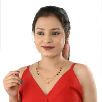 Thumbnail for AanyaCentric Gold Plated Short Mangalsutra Set with Earrings - Distacart