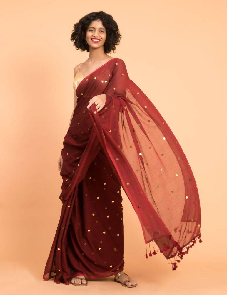 Dark Maroon Fancy Georgette Chic Party Wear Saree | Trendy sarees, Party  wear sarees, Party wear sarees online