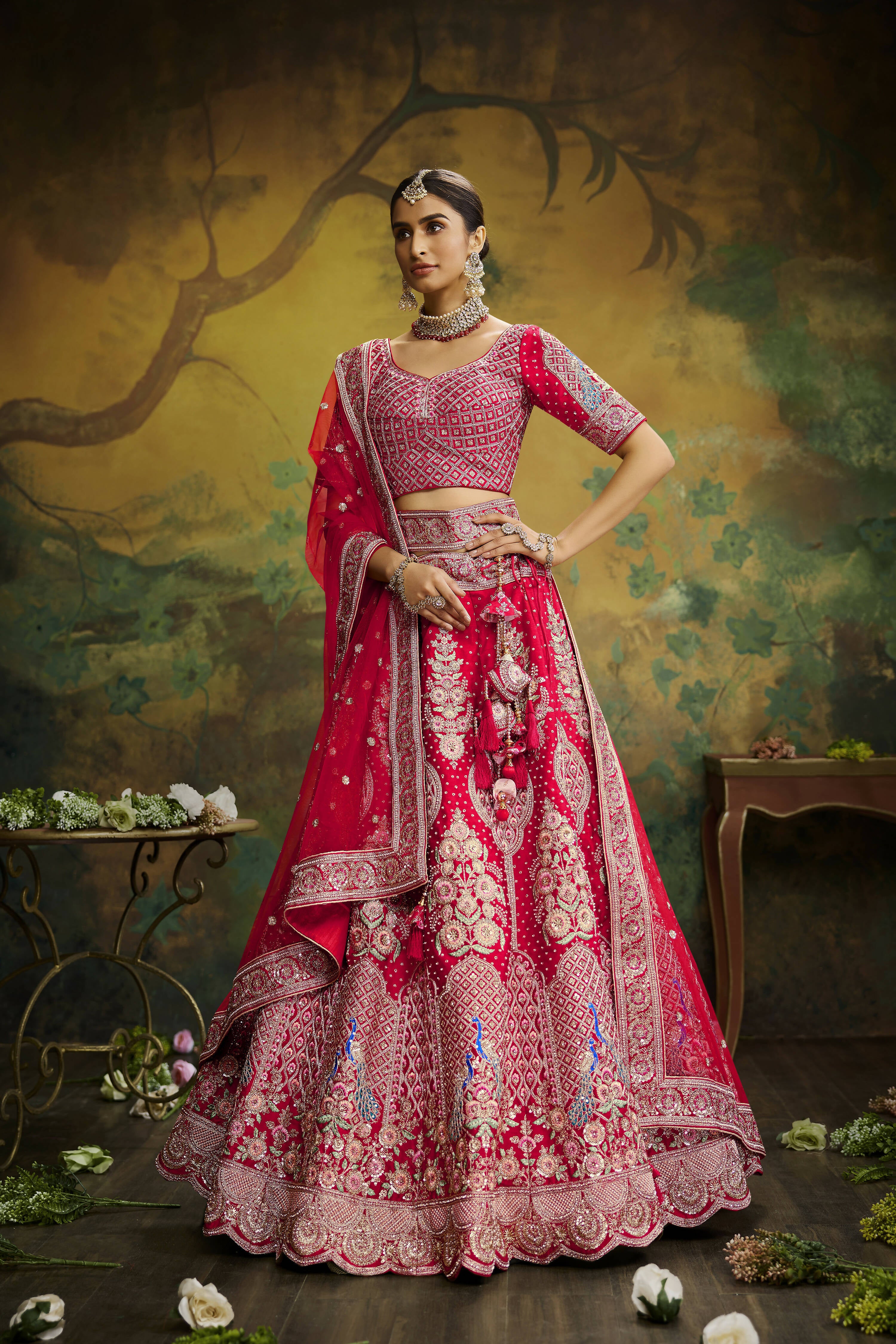 Amazing Purple Velvet Zari Embroidered Heavy Bridal Lehenga Choli with  Dupatta - Tulsi Art - 3562548