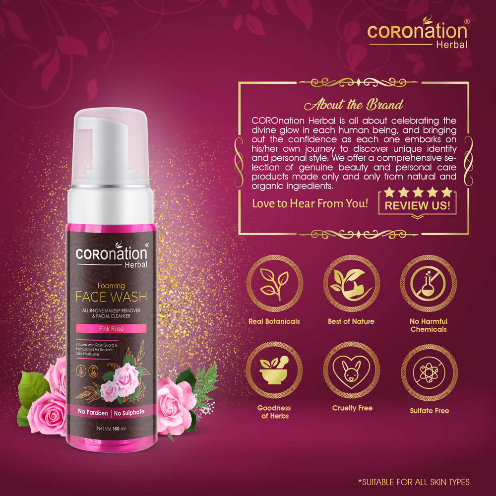 Buy Coronation Herbal Pink Rose Foaming Face Wash Online at Best