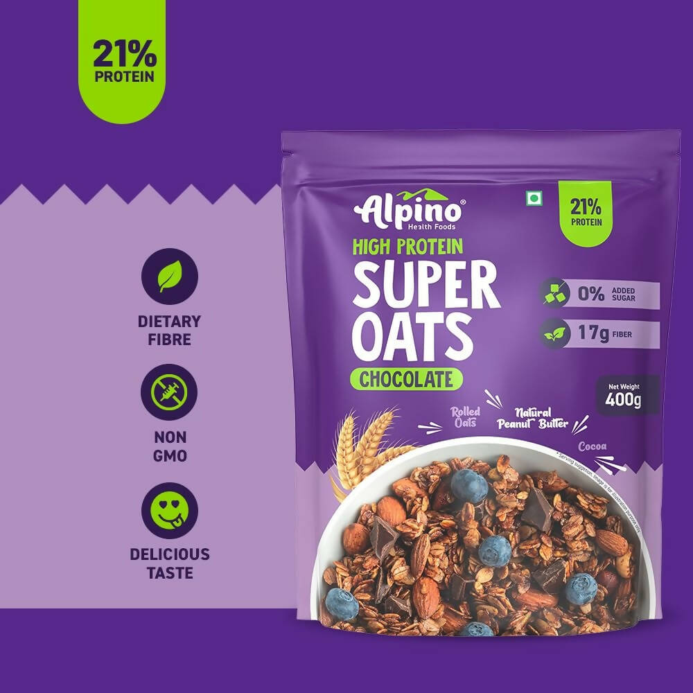 Alpino High Protein Super Rolled Oats Chocolate - Distacart