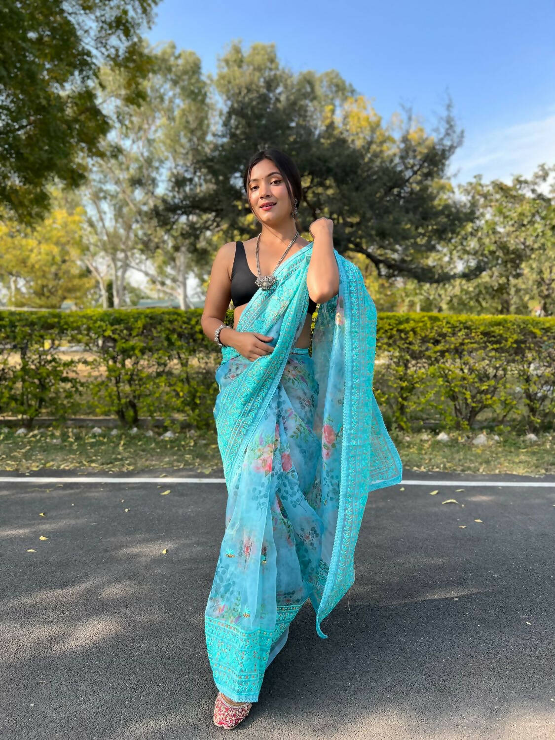 Buy Mint Green Organza Saree online-Karagiri – Karagiri Global