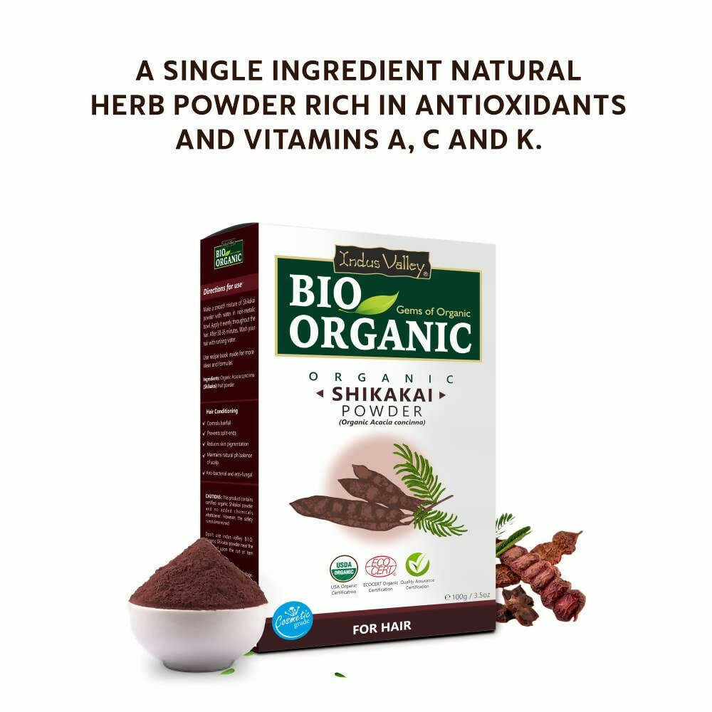 Indus Valley Bio Organic Shikakai Fruit Powder - Distacart