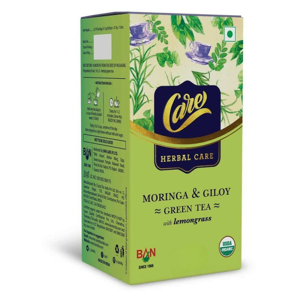 Care Moringa & Giloy Green Tea Bags with Lemongrass - Distacart