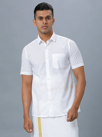 Thumbnail for Ramraj Cotton Mens Half Sleeve Formal 100 % Cotton White Shirt - Distacart