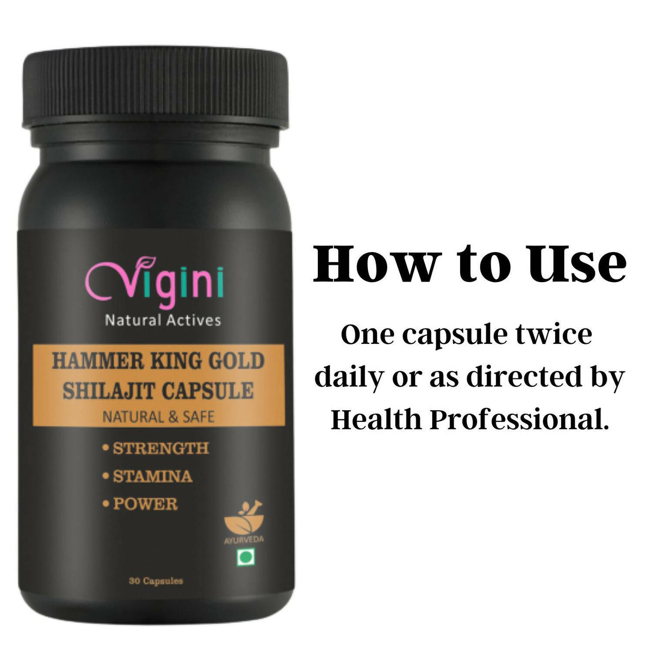 Vigini Natural Hammer King Gold Sj Capsule for Men - Distacart