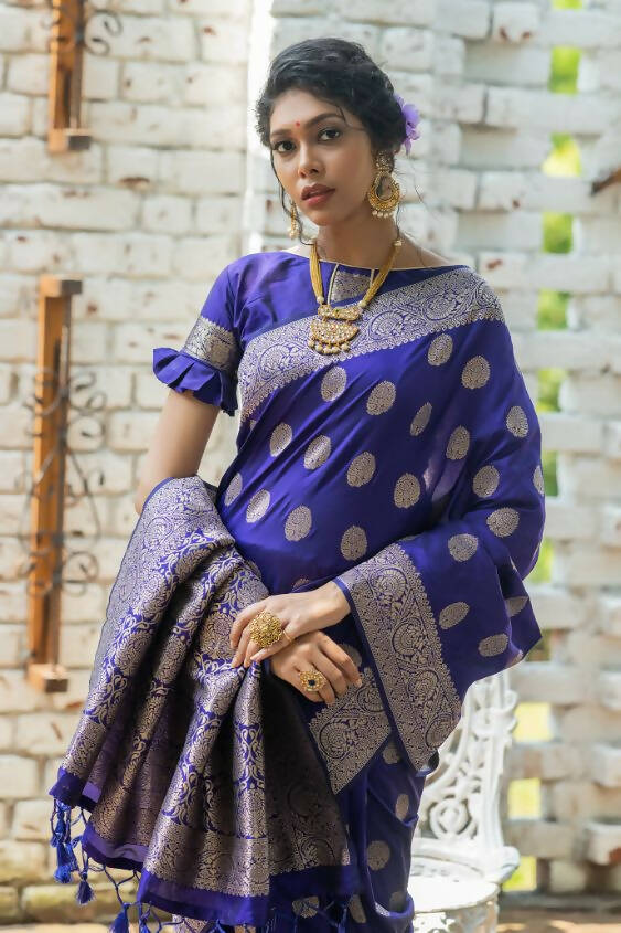 Royal Blue Banarasi Silk Woven Saree