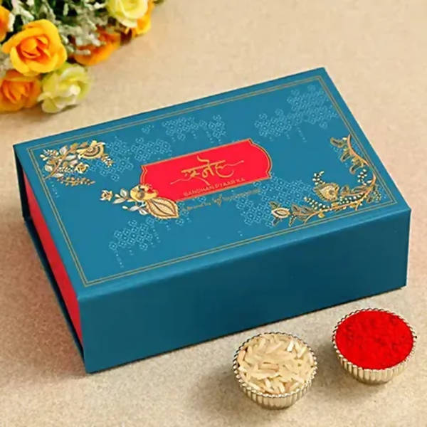 Om Pearl Bracelet Rakhi & Kaju Katli Box - Distacart