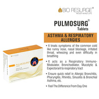 Thumbnail for Bio Resurge Life Pulmosurg Ayurvedic Cough and Asthma Relief Tablets - Distacart