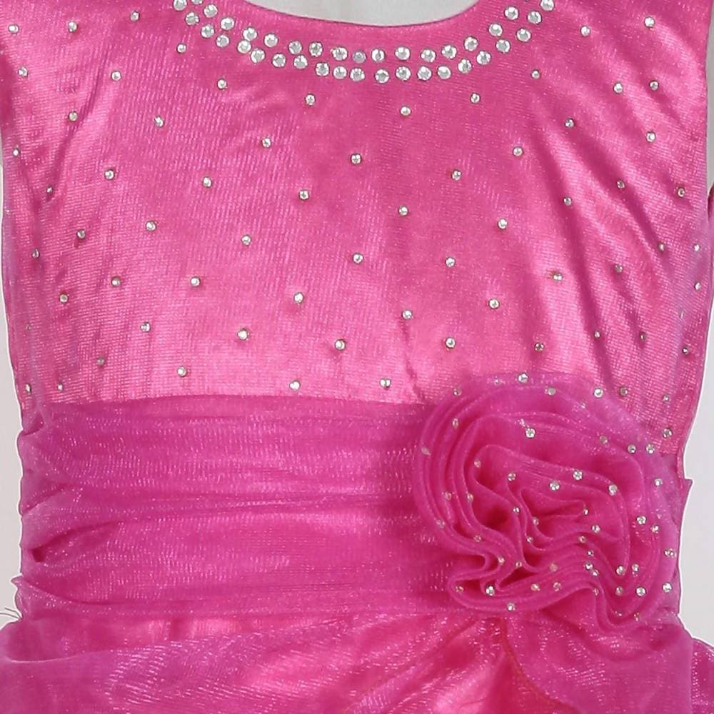 Asmaani Baby Girl's Pink Color Satin Knee Length Frock (AS-DRESS_22139) - Distacart