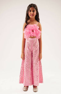 Thumbnail for Lil Drama Bollywood Tadka Pink Jumpsuit For Girls - Distacart