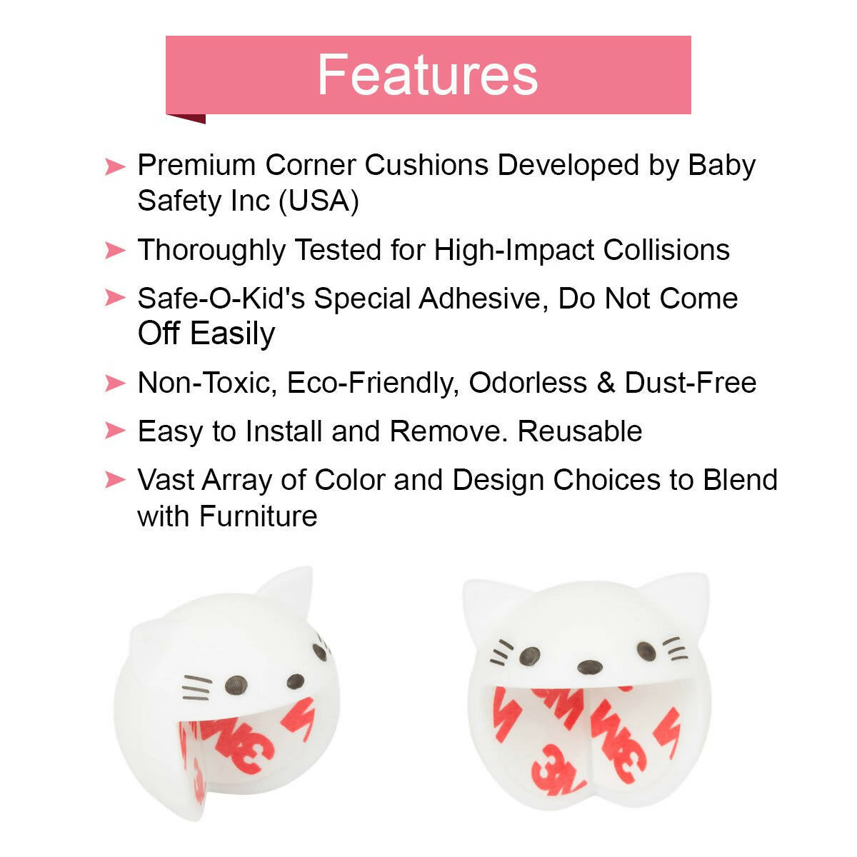 Safe-O-Kid Elegant Catchy Animal Shaped Corner Guards Prevents Head Injury, White - Distacart