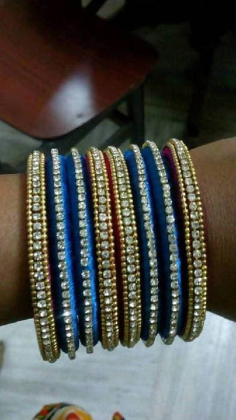 Multi Color Silk Thread Bangles set