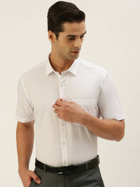 Thumbnail for Ramraj Cotton Mens Half Sleeve White Shirt Plus Size - Minister Cotton - Distacart