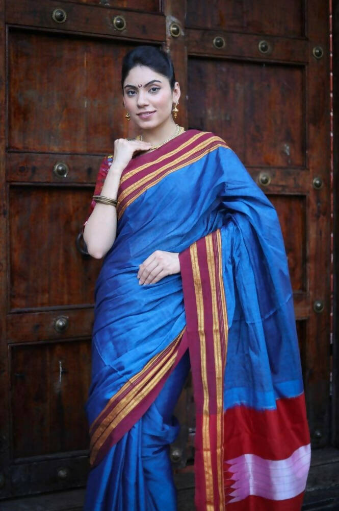 Buy Blue Patola Print Dola Silk Party Wear Gown From Ethnic Plus