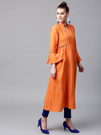 Thumbnail for NOZ2TOZ Women Orange Solid A-Line Kurta - Distacart