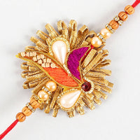 Thumbnail for Zardosi Lustrous Rakhi And Almond Chocolate Combo