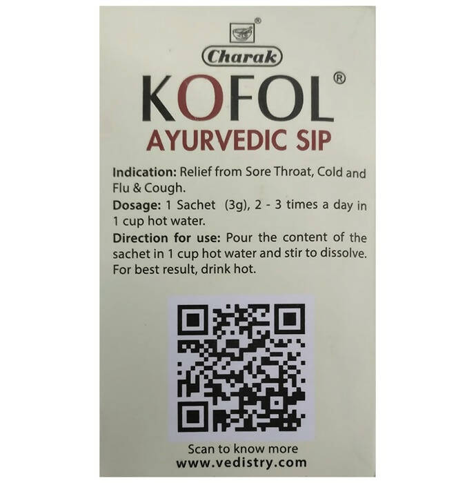 Charak Pharma Kofol Ayurvedic Sip Instant Kadha Sachet Sugar-Free - Distacart