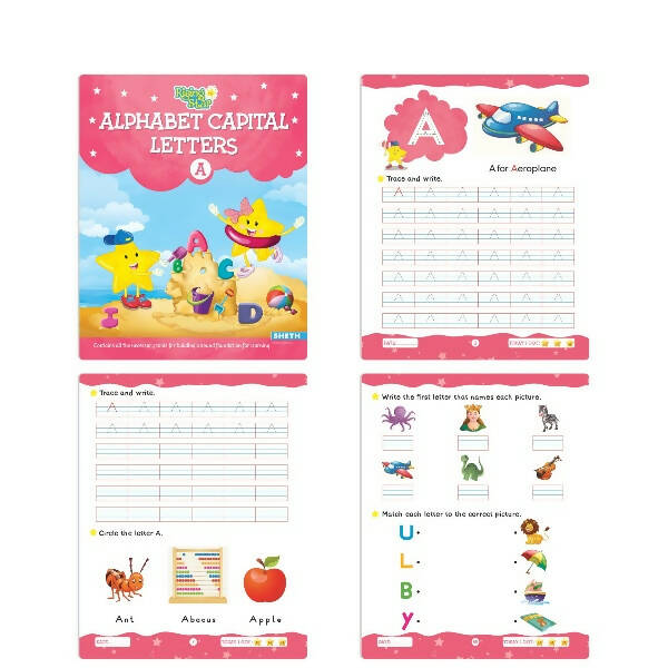 Rising Star Fun Learning Nursery Books Set of 6| Ages 4-5 Years| Alphabet, Cursive & Pattern Writing, Numbers, Colouring, Rhymes & Stories Book - Distacart