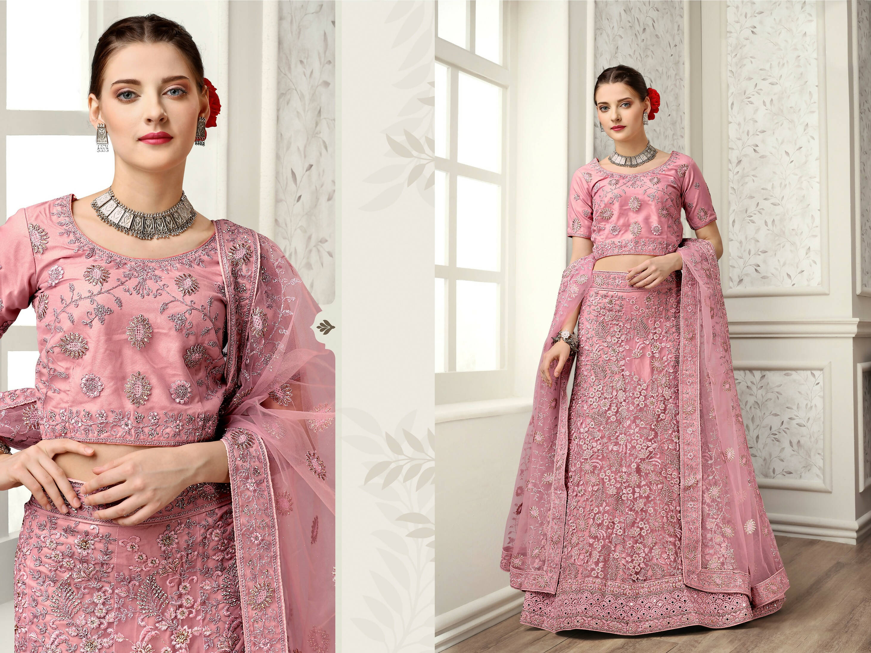 Buy Wedding Wear Maroon Zari Work Net Lehenga Choli Online From Surat  Wholesale Shop.